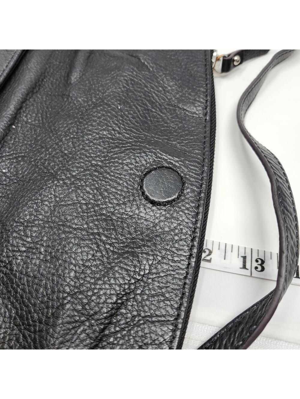 Kate Spade Black Leather Foldover Crossbody Clutch Bag - Picture 6 of 8
